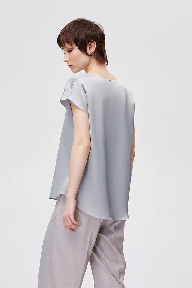 BSB SHORT SLEEVE BLOUSE (051-110018 SILVER)