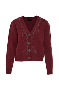 BSB  KNITTED CARDIGAN (052-115007 BORDAUX)