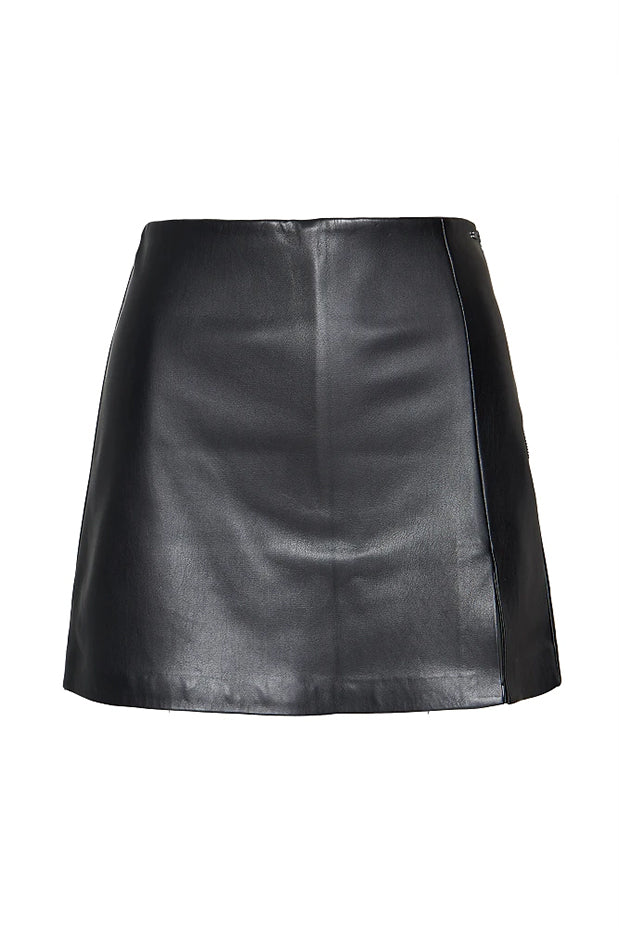 BSB LEATHER LOOK SHORTS (052-141001 BLACK)