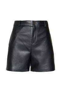 BSB LEATHER LOOK SHORTS (052-141002 BLACK)