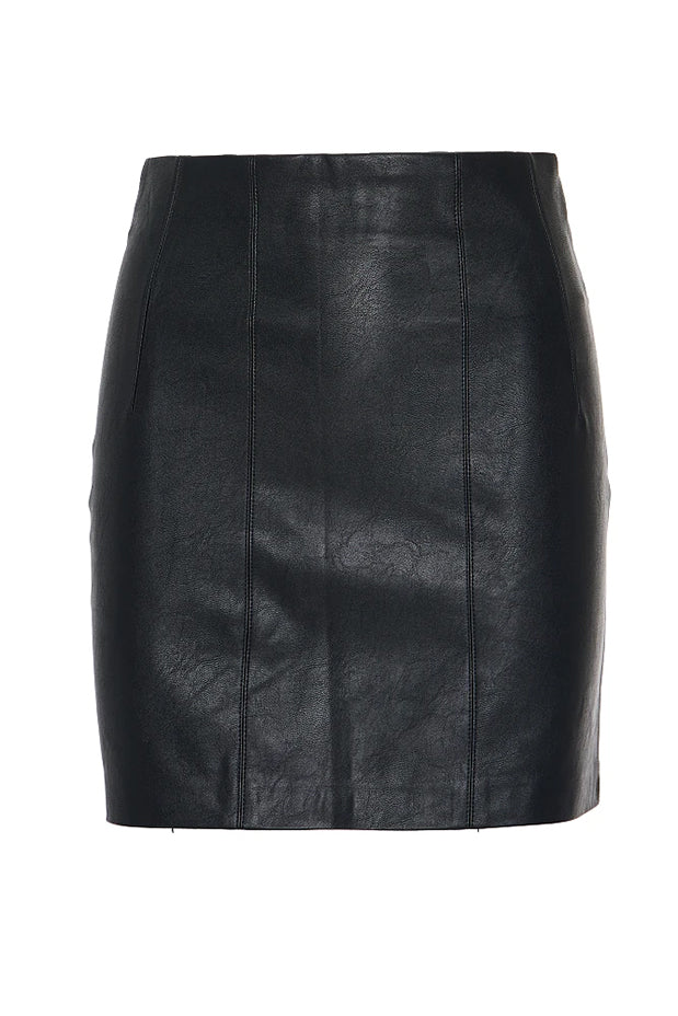 BSB MINI LEATHER LOOK SKIRT (052-113014 BLACK)