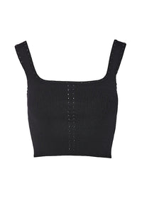 BSB RIBBED CROP TOP (052-110001 BLACK)