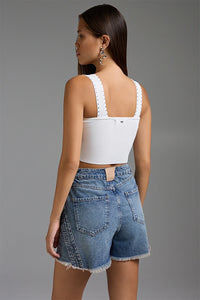 BSB RIBBED CROP TOP (052-110001 OFF WHITE)