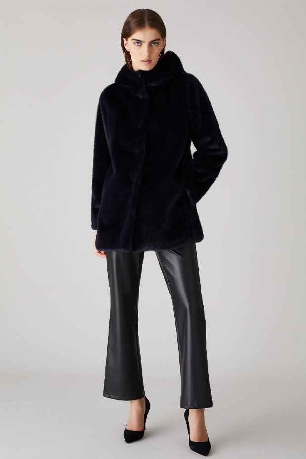 EMME BY MARELLA "NELSON" SHORTLINE FUR COAT (24254560922 BLACK)