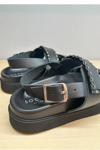 SO CHIC "STORM" SANDALS (3504-01 BLACK)