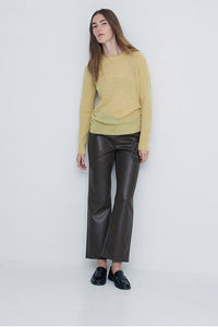 YERSE LEATHER LOOK PANTS (41861-013 KHAKI)