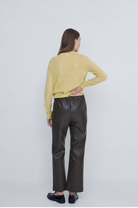 YERSE LEATHER LOOK PANTS (41861-013 KHAKI)