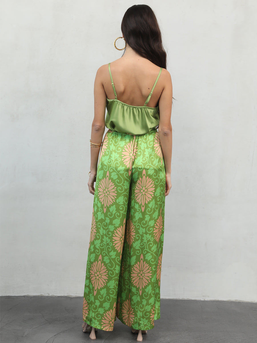 NEMA RESORT WEAR "RAFAELLA" TROUSERS (14504N008-GREEN)