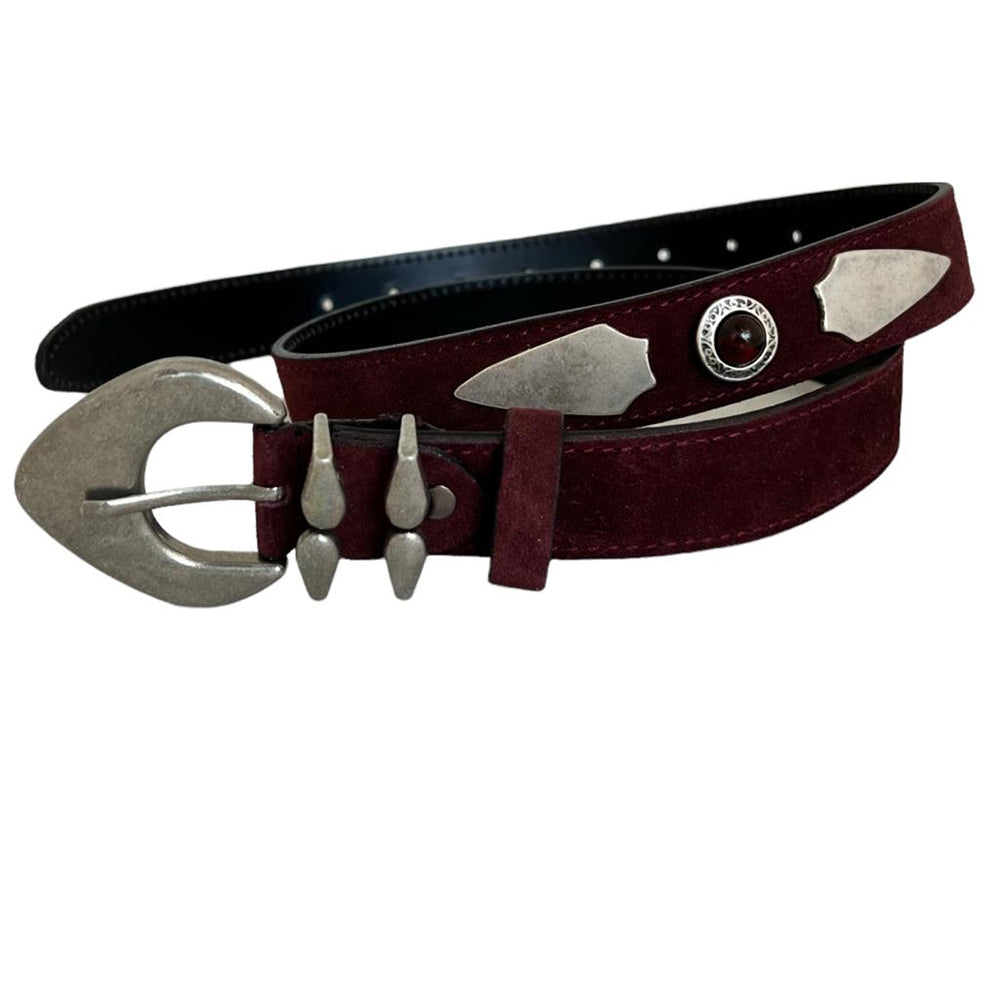 NINO VENTURI "DAPHNE" LEATHER BELT (WB555-BORDEAUX)