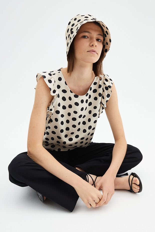 COMPANIA FANTASTICA "POLKA DOT" TOP (31C/11016-MULTICOLOR)